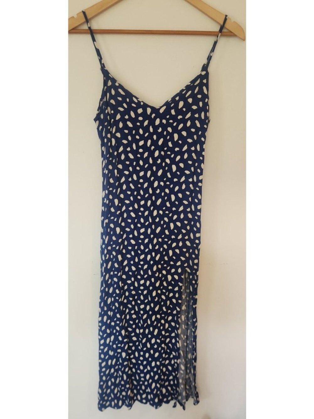 Reformation Women's Sz. 2 The Crimini Blue & White Midi Sundress